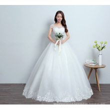 Q007 New Bridal Gown 2018 Sweet Korean wedding dress patterns Beaded Sleeves Appliqued Lace wedding dress